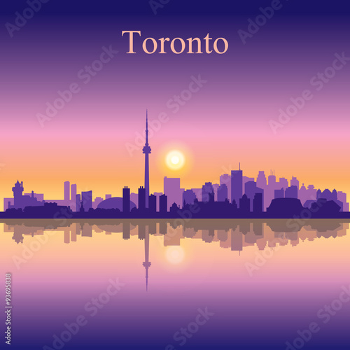 Toronto city skyline silhouette background