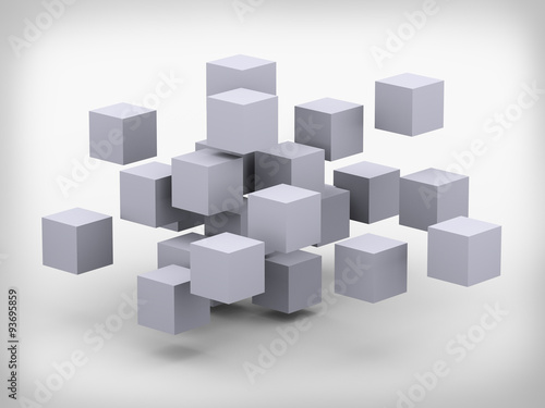 3d abstract cubes design