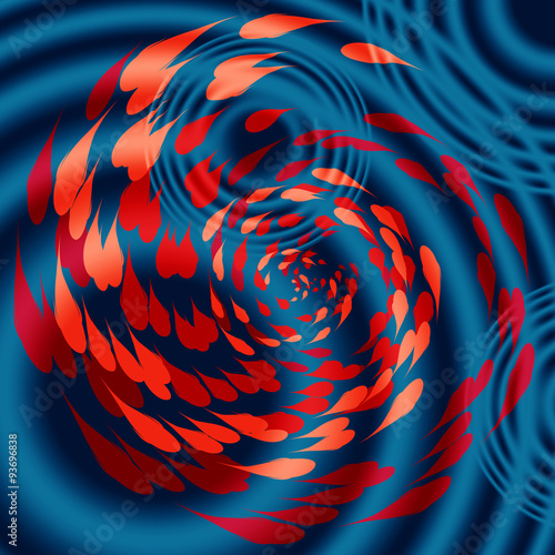 spiralling koi carp illustration photo