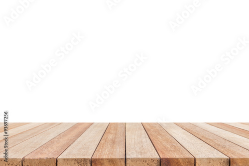 Empty top of wooden table or counter isolated on white backgroun © SKT Studio