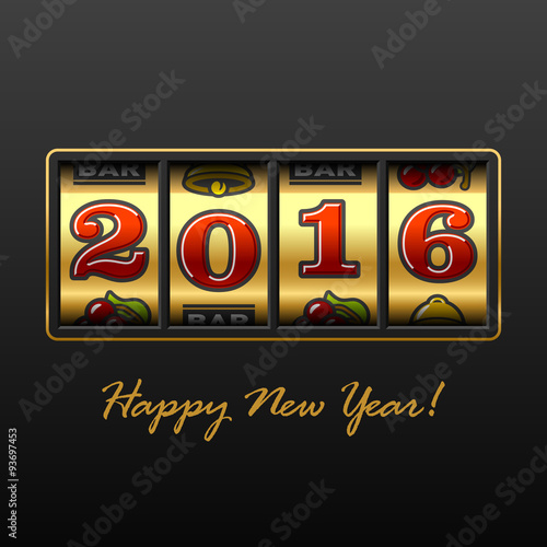 Slot machine with 2016 year...