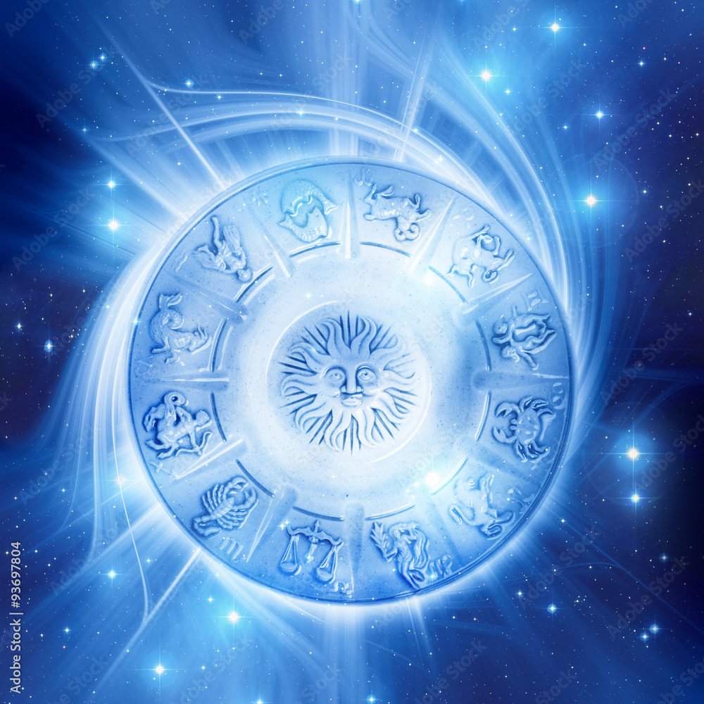 Fototapeta premium astrological plate with zodiac signs