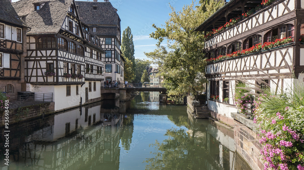 Historical center in Petite France in Strasbourg 