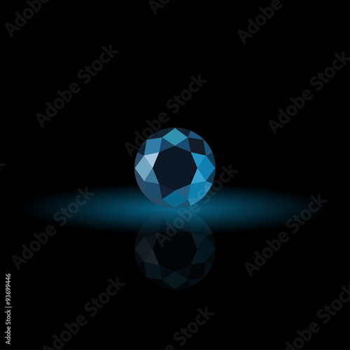 Blue sapphire, diamond logo, background for jewelry, jewellery, jewelery or gems company