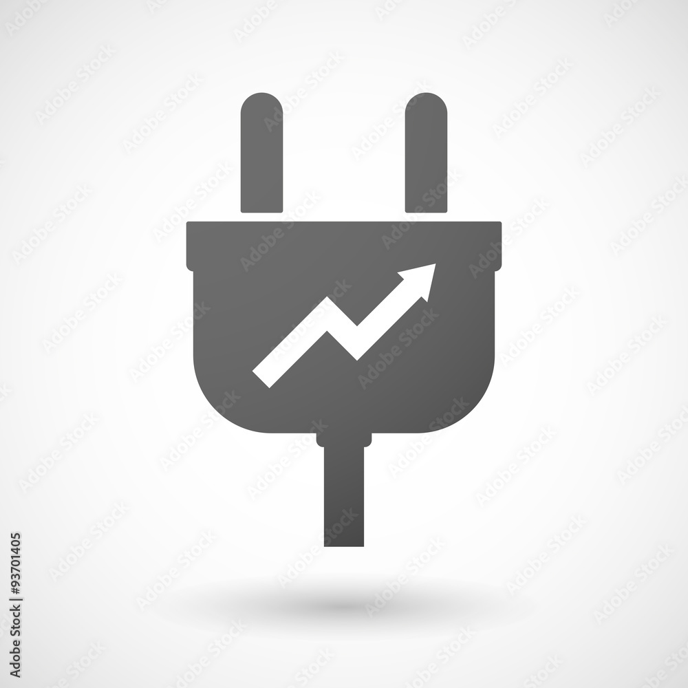 Isolated plug icon with a graph Isolated plug icon with a graph
