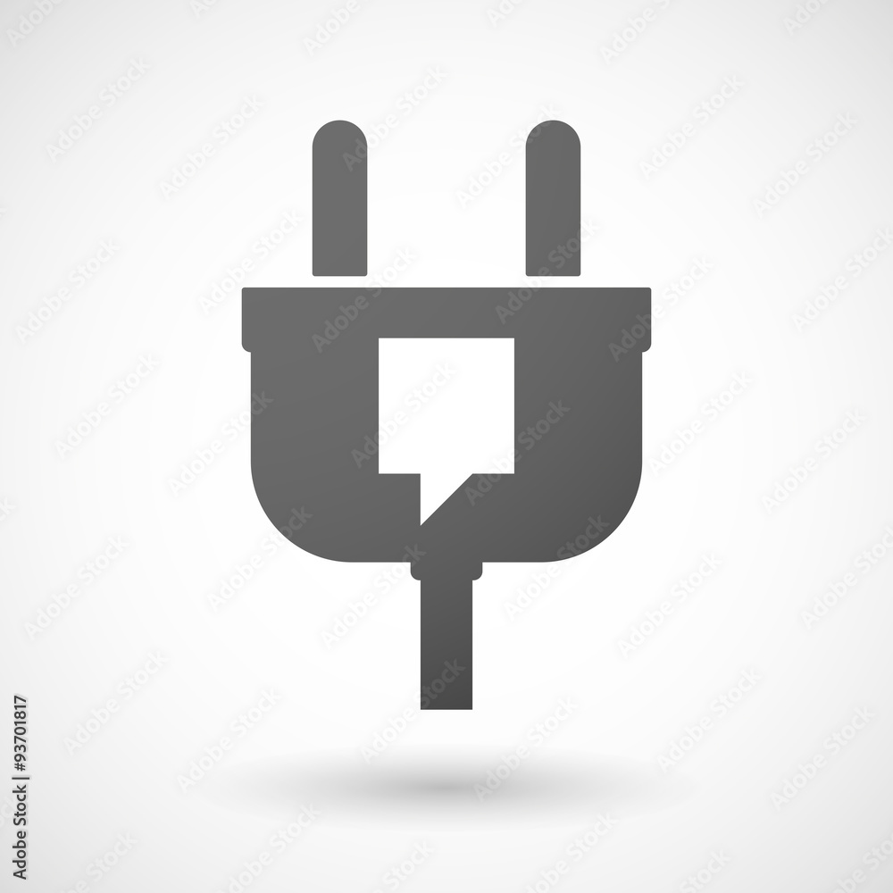 Isolated plug icon with a tooltip Isolated plug icon with a tooltip
