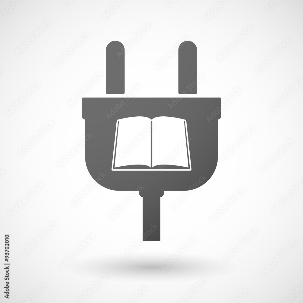 Isolated plug icon with a book Isolated plug icon with a book