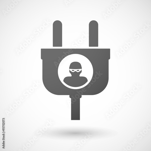 Isolated plug icon with a thief