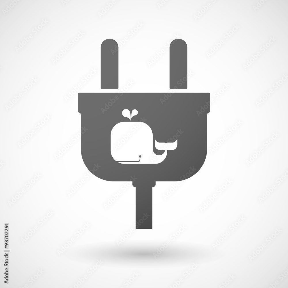 Isolated plug icon with a whale Isolated plug icon with a whale