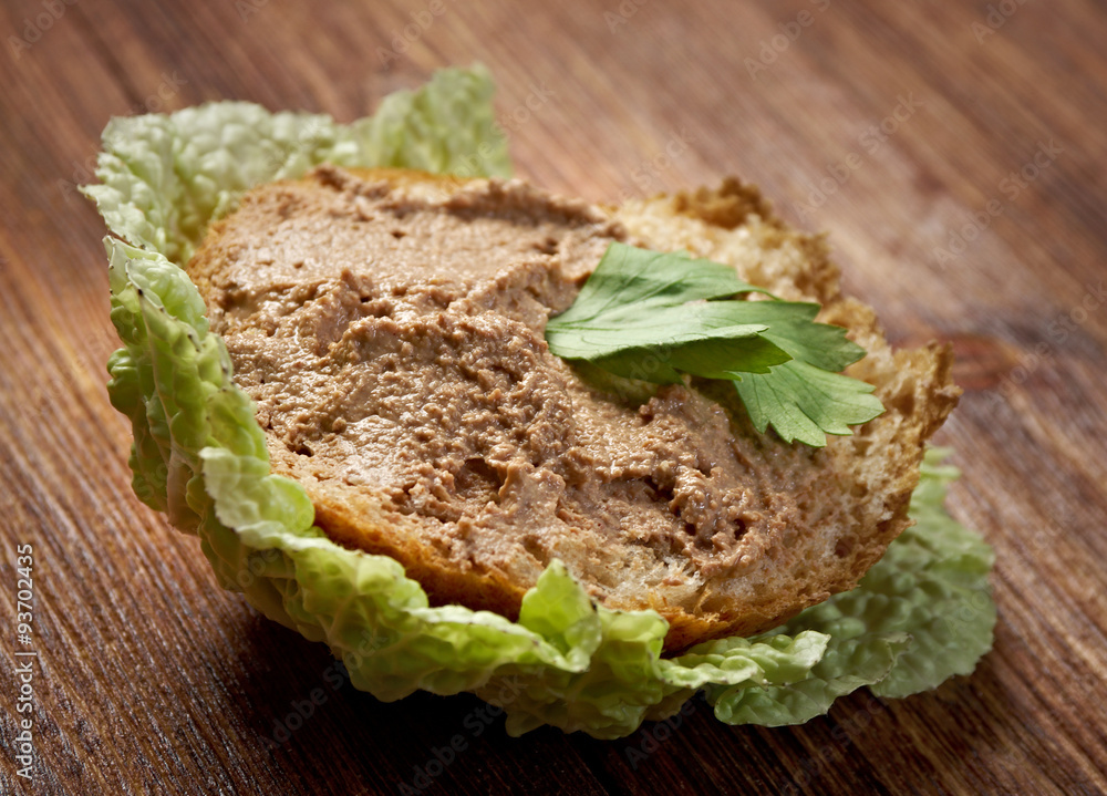 slice of bread with pate slice of bread with pate