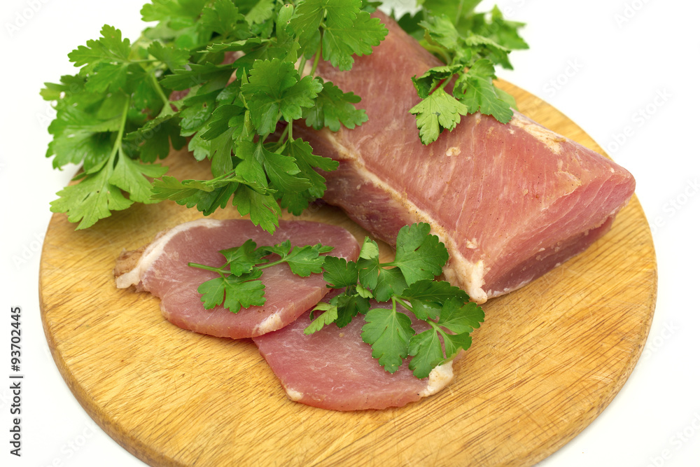meat on the white background meat on the white background