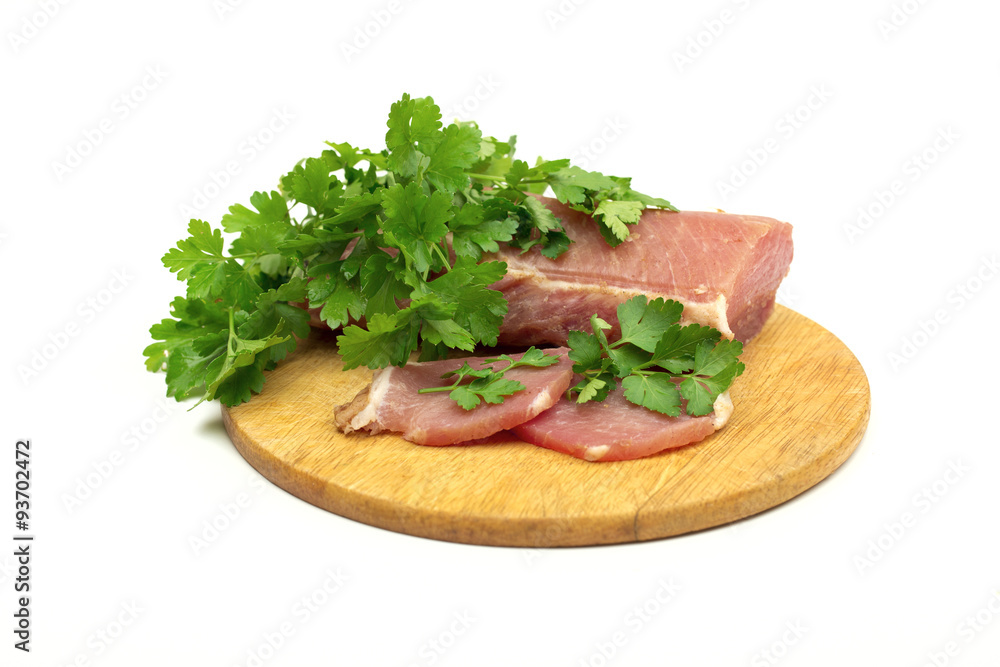 meat on the white background