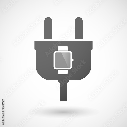 Isolated plug icon with a smart watch