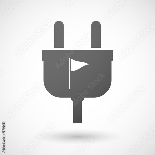 Isolated plug icon with a golf flag