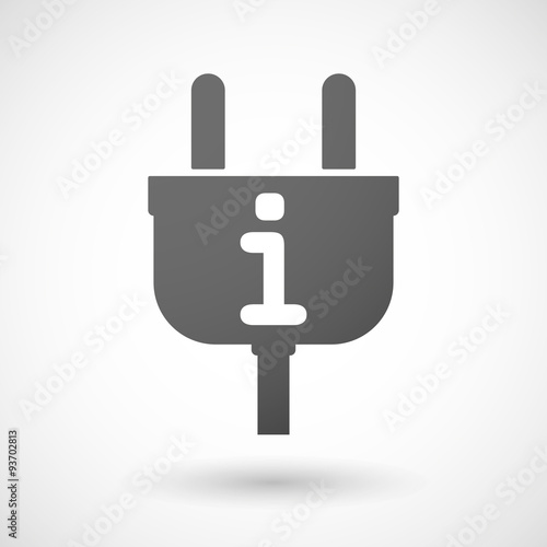Isolated plug icon with an info sign