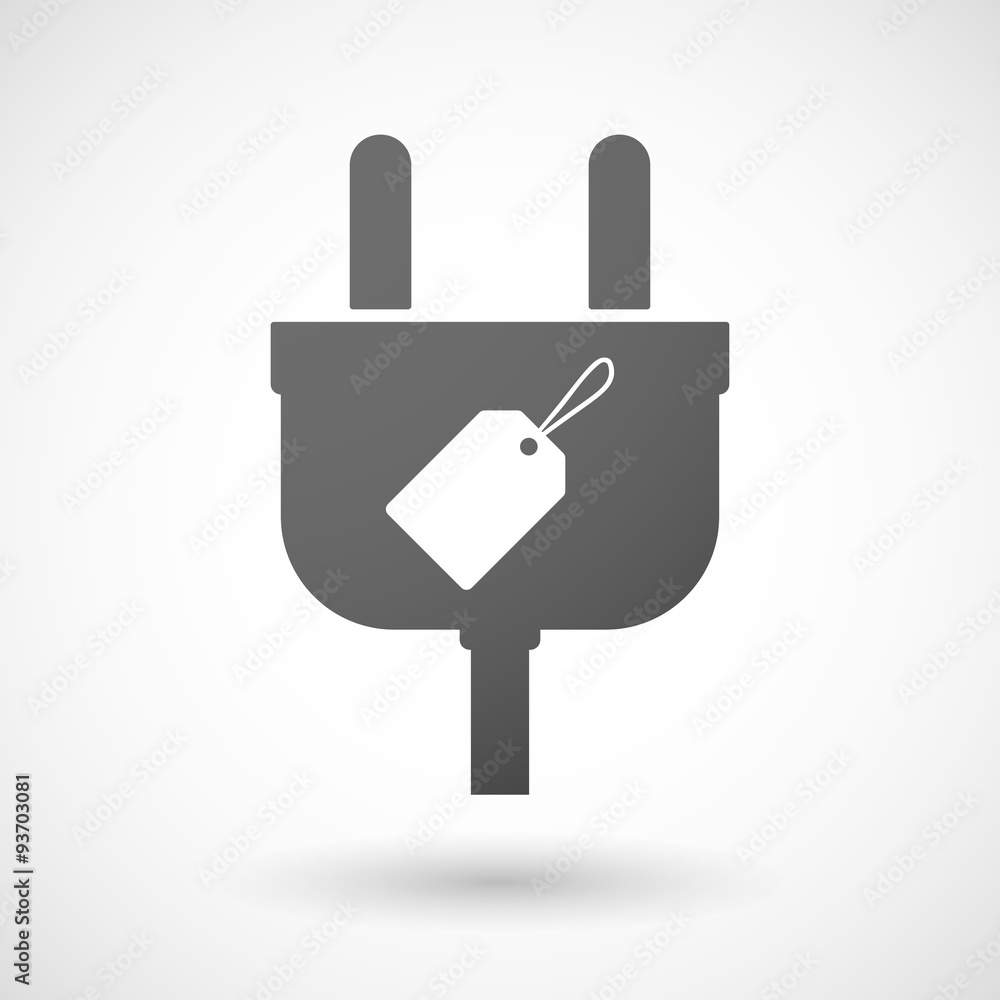 Isolated plug icon with a label Isolated plug icon with a label