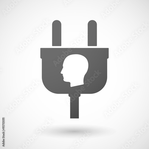 Isolated plug icon with a male head