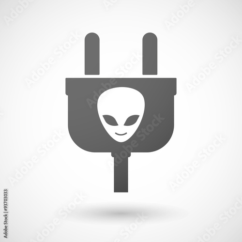 Isolated plug icon with an alien face