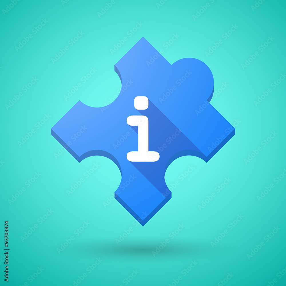 Obraz premium Long shadow puzzle icon with an info sign