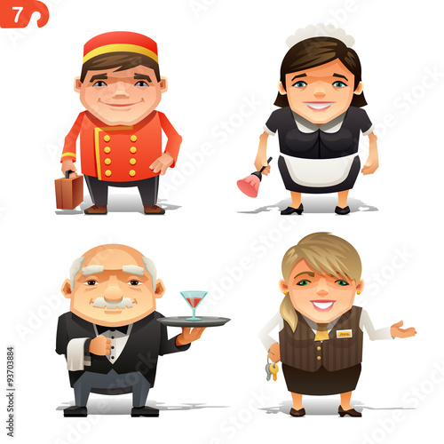 Hotel professions set