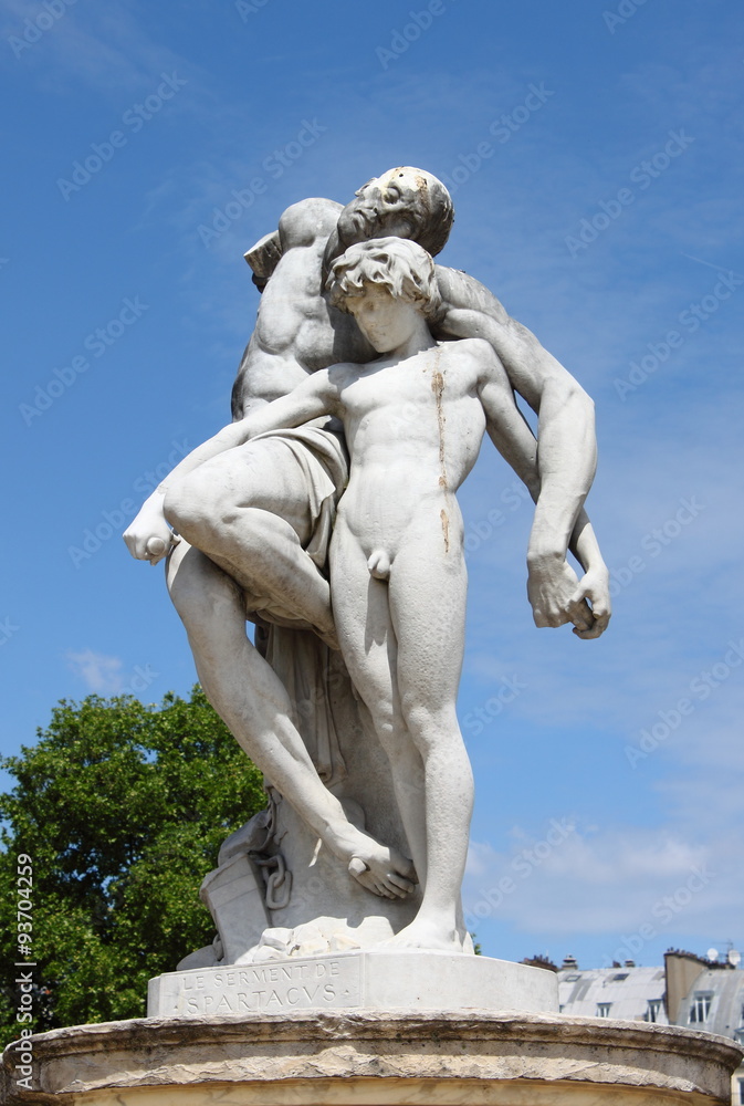 Spartacus Statue in Tuileries Gardens of Paris Spartacus Statue in Tuileries Gardens of Paris