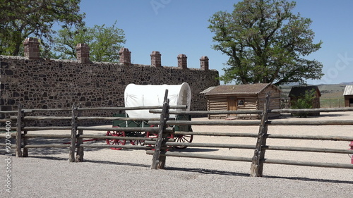 Cove Fort Utah pioneer wagon home and garden 4K 097