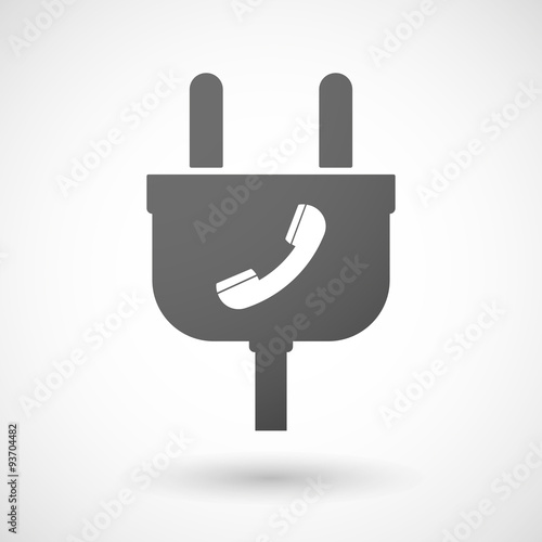 Isolated plug icon with a phone