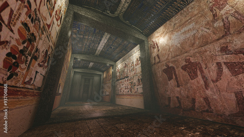 Tomb with old wallpaintings in ancient Egypt