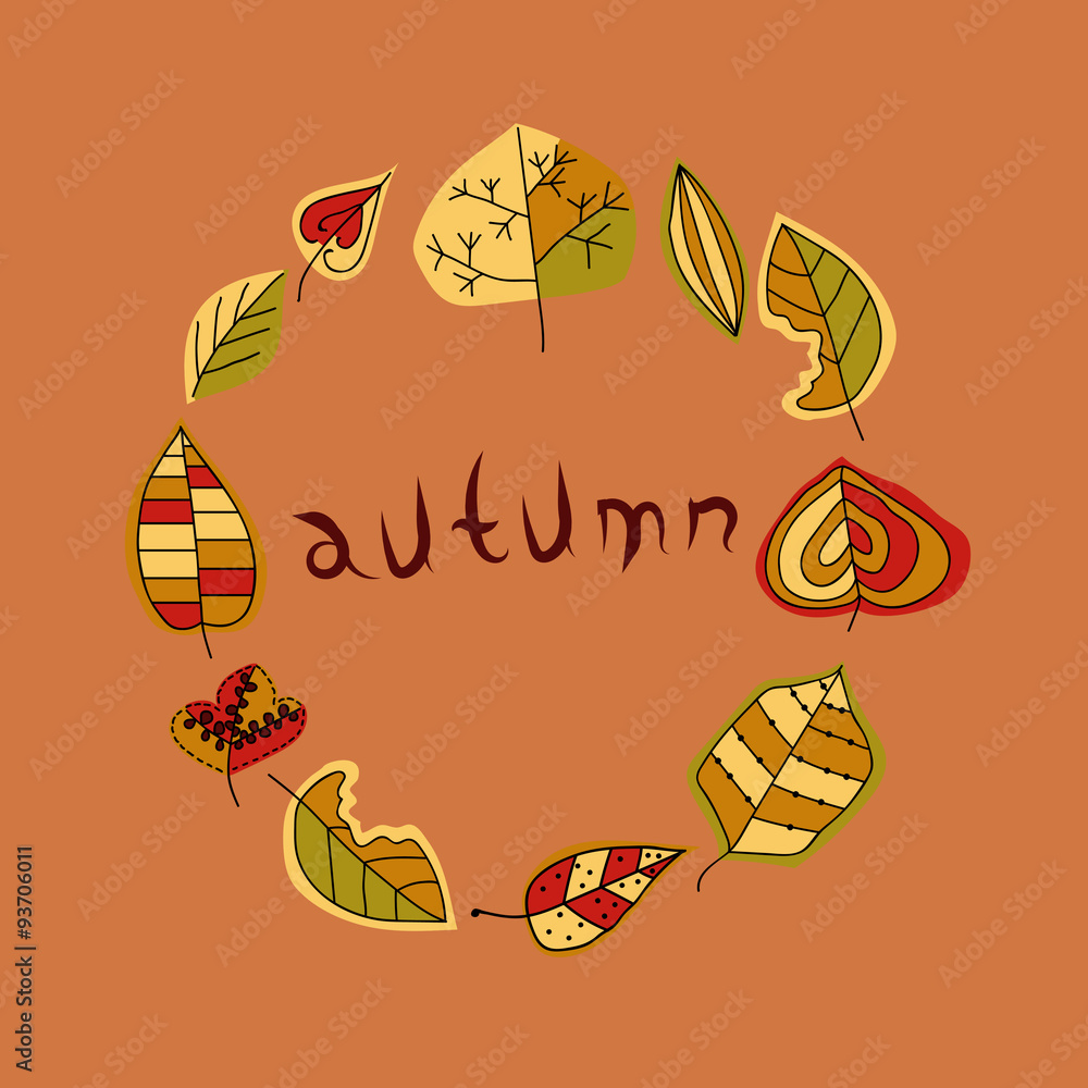 Obraz premium Leaves, background of different leaves, autumn