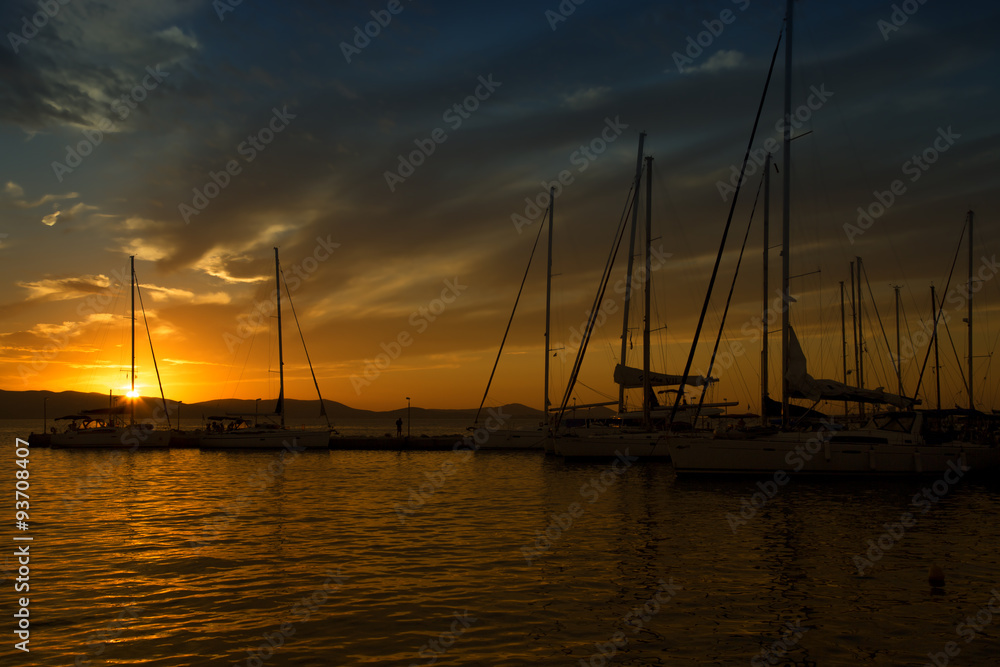 Sunset on sails boats
