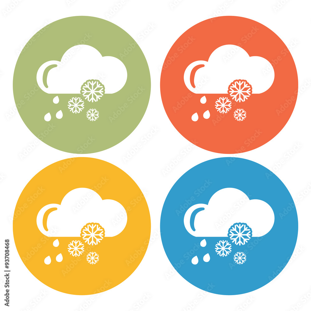 Snowy weather with rain icon Snowy weather with rain icon