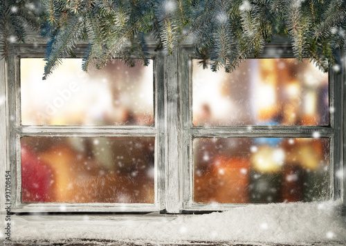 Winter window view
