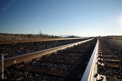 Bahngleise in der Wüste, Mojave desert, USA