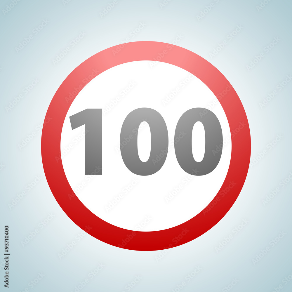 Restricting speed to 100 kilometers per hour traffic sign Restricting speed to 100 kilometers per hour traffic sign