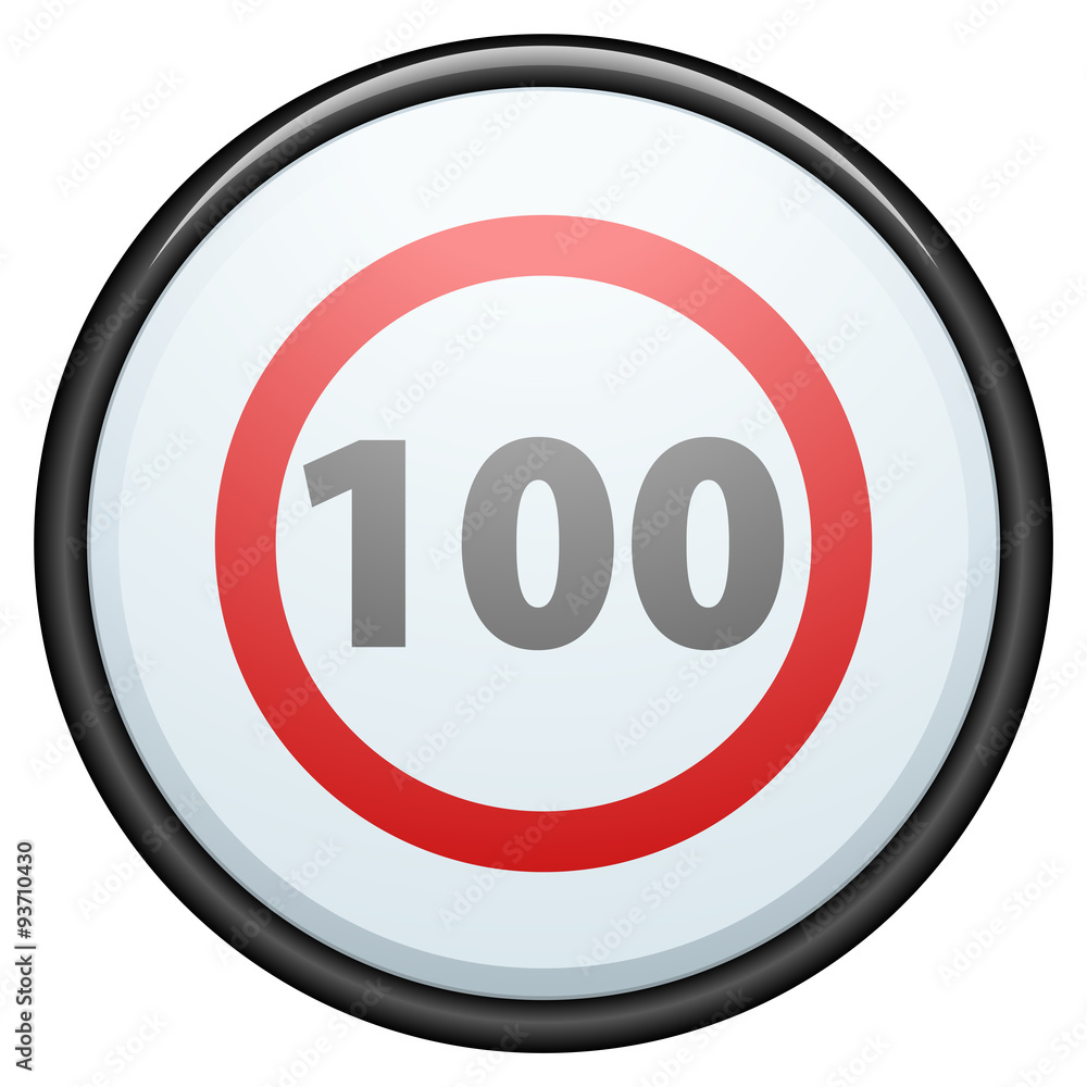 Restricting speed to 100 kilometers per hour traffic sign Restricting speed to 100 kilometers per hour traffic sign