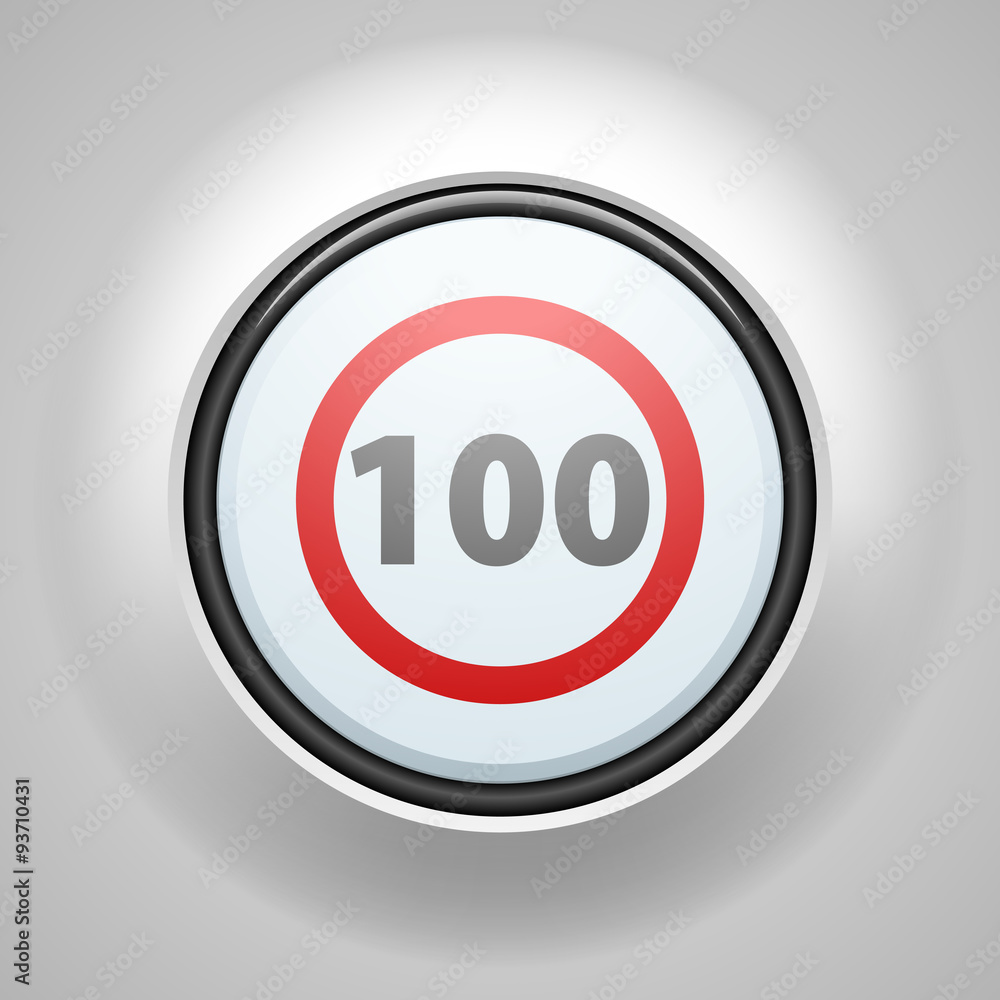 Restricting speed to 100 kilometers per hour traffic sign Restricting speed to 100 kilometers per hour traffic sign