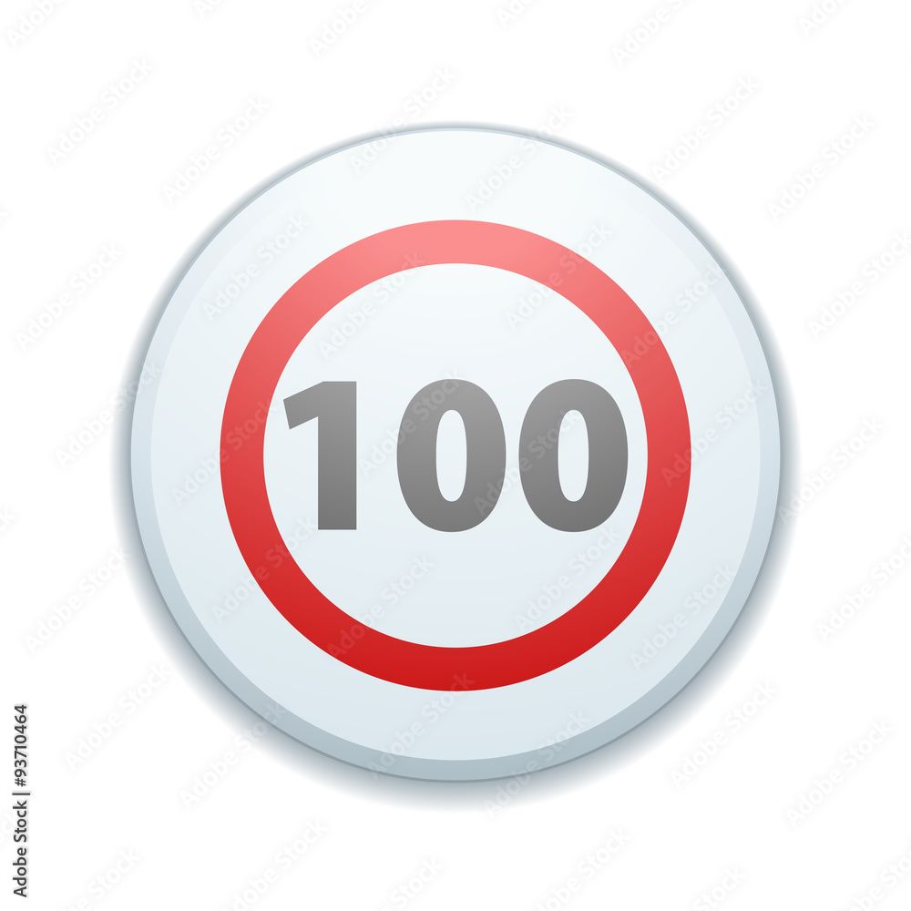 Restricting speed to 100 kilometers per hour traffic sign Restricting speed to 100 kilometers per hour traffic sign