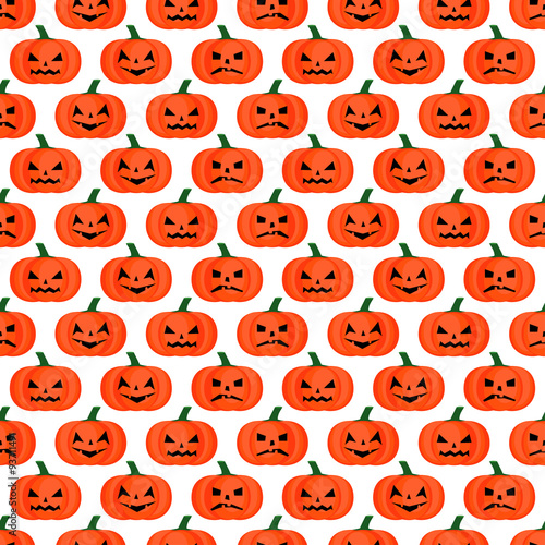 Seamless halloween background. Halloween pumpkins pattern. Happy Halloween concept illustration on black background.