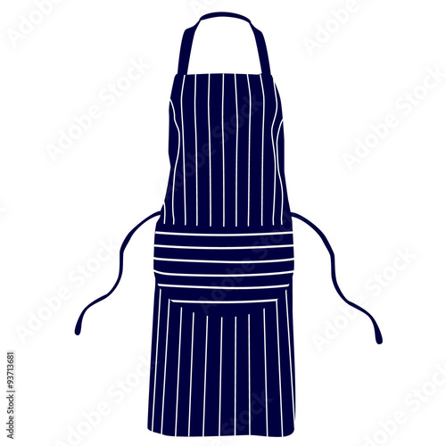 Blue, striped apron
