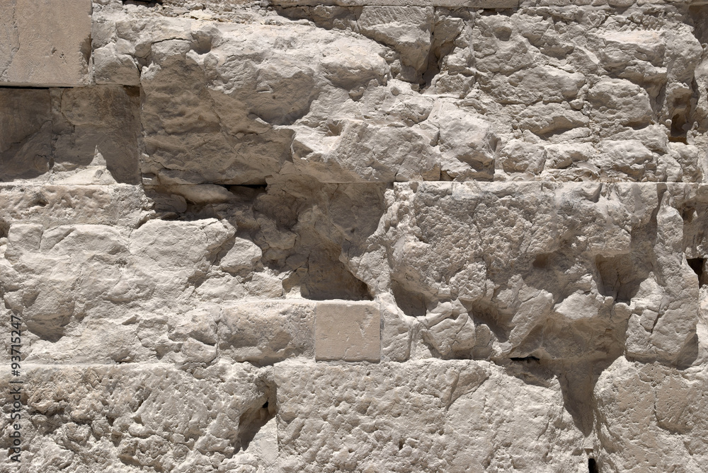 Fototapeta premium The white walls of limestone marble in the ancient Acropolis of Athens.