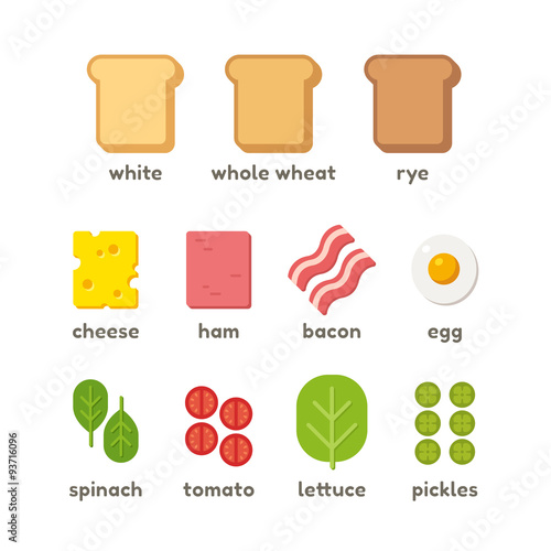Sandwich ingredients illustration