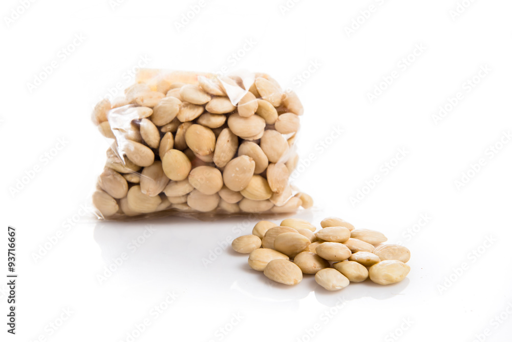 Almonds on white background Almonds on white background