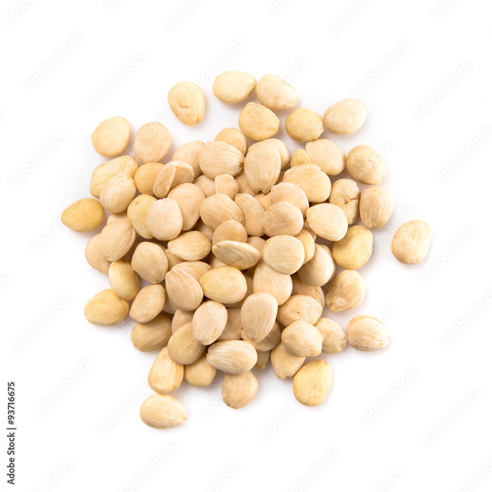 Almonds on white background Almonds on white background
