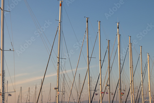 Masts of sailing yachts