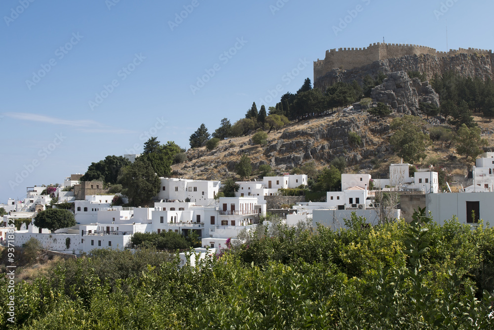 The white houses of Lindos in Rhodes island