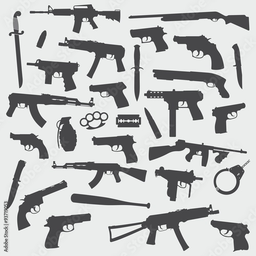 Guns Vector Silhouette