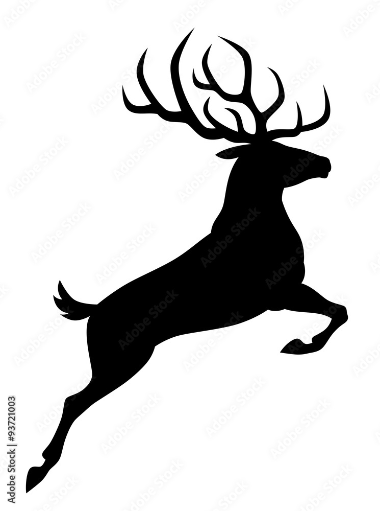 Naklejka premium Black deer