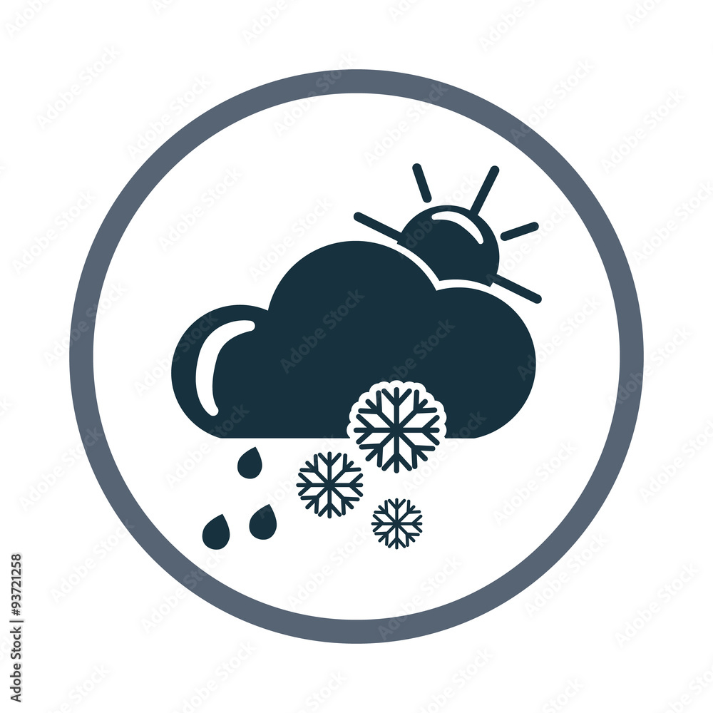 Snowy weather with rain icon Snowy weather with rain icon