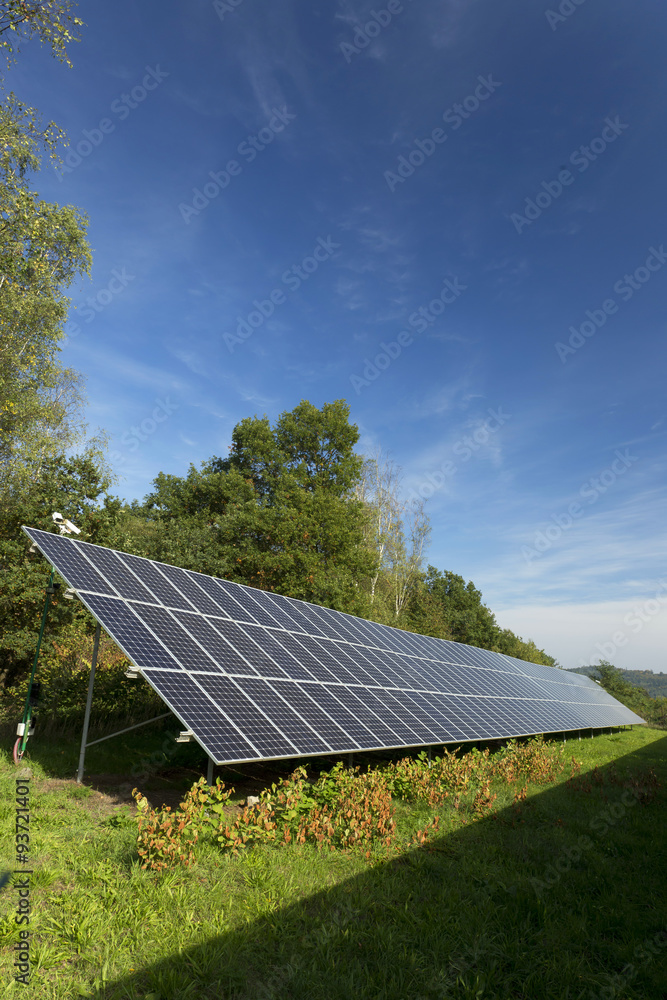 Solar Power Station in the autumn Nature