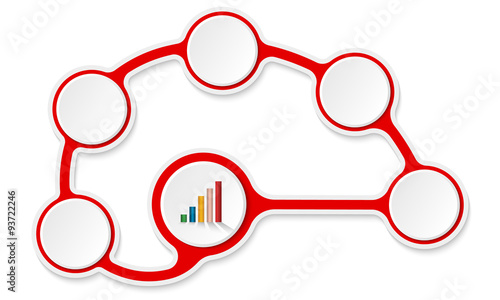 Vector circular text boxes for your text and colored graph